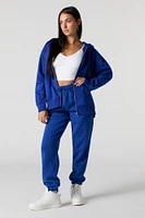 Oversized Zip-Up Fleece Hoodie