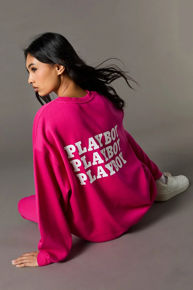 Chandail en molleton surdimensionné à imprimé Playboy