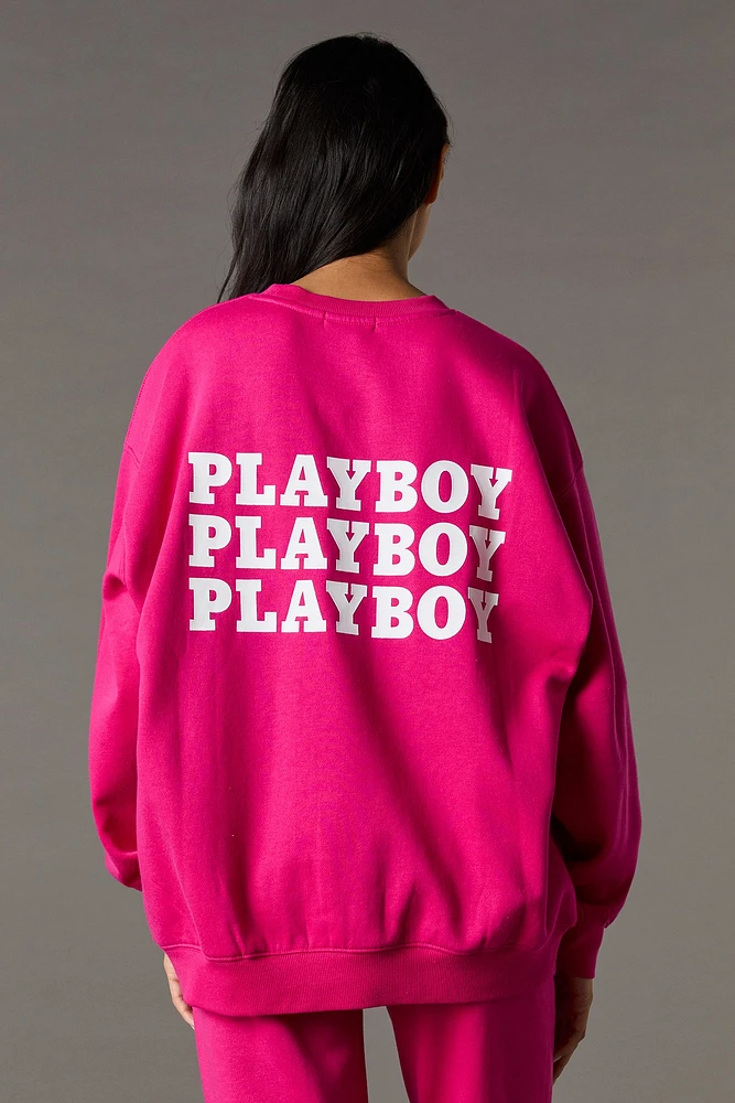 Chandail en molleton surdimensionné à imprimé Playboy