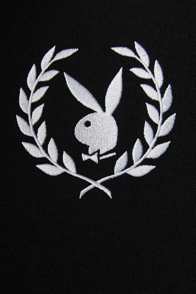 Haut à capuchon en molleton surdimensionné blocs de couleurs et broderie Playboy