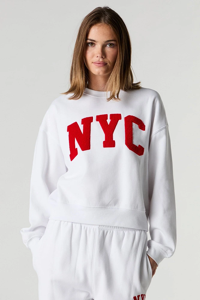 Fleece Varsity Crewneck Sweatshirt