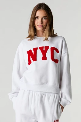Fleece Varsity Crewneck Sweatshirt