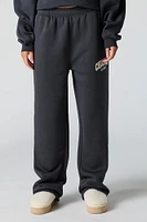 Pantalon d'entraînement à jambe large en molleton avec motif