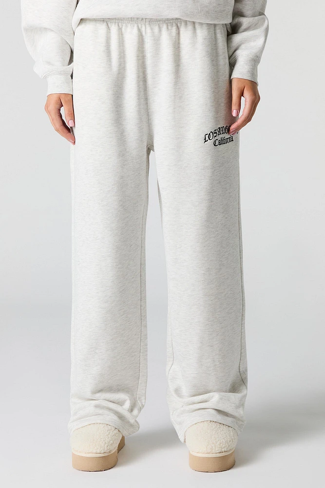 Pantalon d'entraînement à jambe large en molleton avec motif