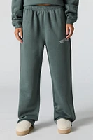 Pantalon d'entraînement à jambe large en molleton avec motif