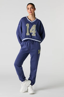 Jogger à broderie en chenille Destination