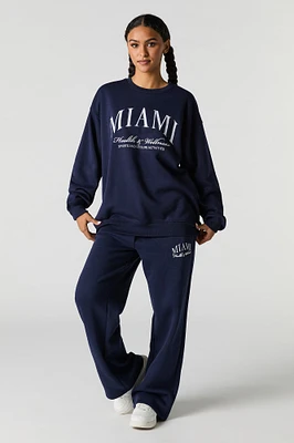 Graphic Fleece Wide Leg Sweatpant