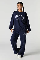 Graphic Fleece Wide Leg Sweatpant