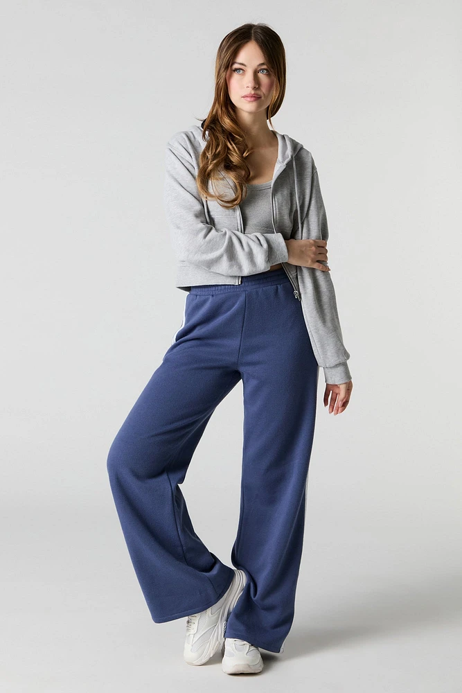 Pantalon en molleton rayé à jambe large