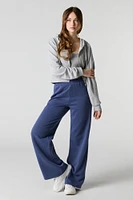 Pantalon en molleton rayé à jambe large