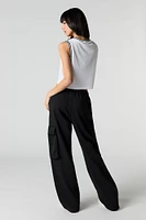 Fleece Wide Leg Cargo Sweatpant