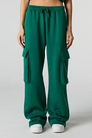 Fleece Wide Leg Cargo Sweatpant