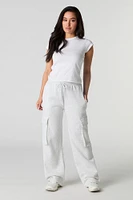 Fleece Wide Leg Cargo Sweatpant