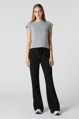 Pantalon d'entraînement à jambe évasée en molleton avec taille coulissante