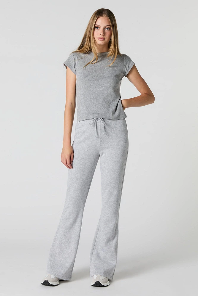 Fleece Drawstring Flare Sweatpant