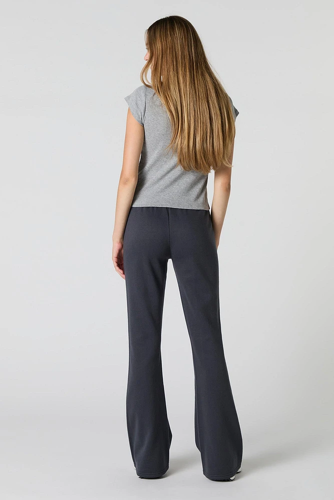Fleece Drawstring Flare Sweatpant