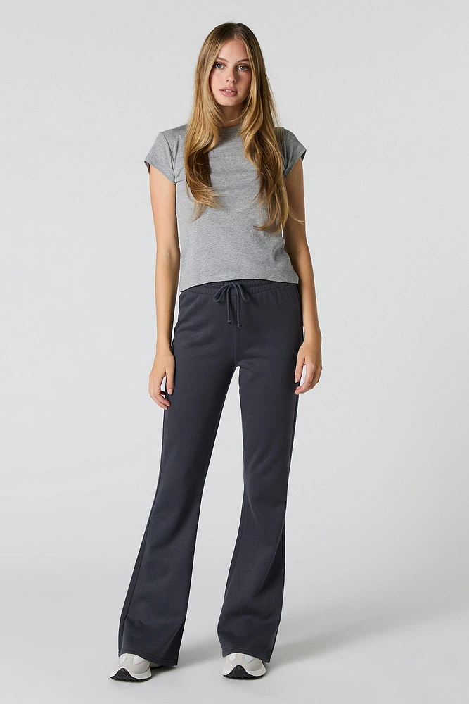 Fleece Drawstring Flare Sweatpant
