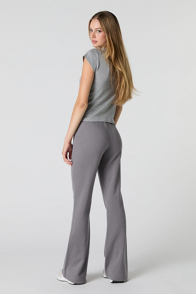 Fleece Drawstring Flare Sweatpant