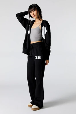 Pantalon d'entraînement à jambe évasée en molleton imprim