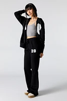 Pantalon d'entraînement à jambe évasée en molleton imprim