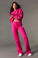 Pantalon en molleton jambe évasée à imprimé Playboy