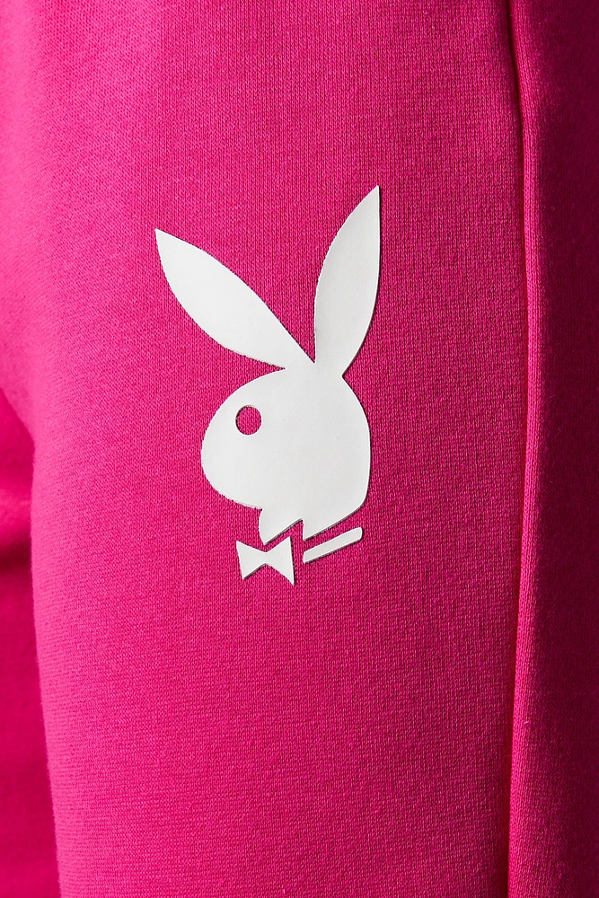 Pantalon en molleton jambe évasée à imprimé Playboy