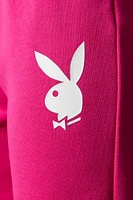 Pantalon en molleton jambe évasée à imprimé Playboy