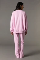 Pantalon en molleton jambe évasée à imprimé Playboy