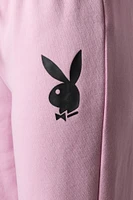 Pantalon en molleton jambe évasée à imprimé Playboy