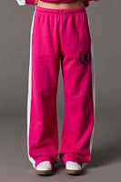 Pantalon en molleton à jambe large blocs de couleurs et broderie Playboy