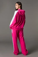 Pantalon en molleton à jambe large blocs de couleurs et broderie Playboy