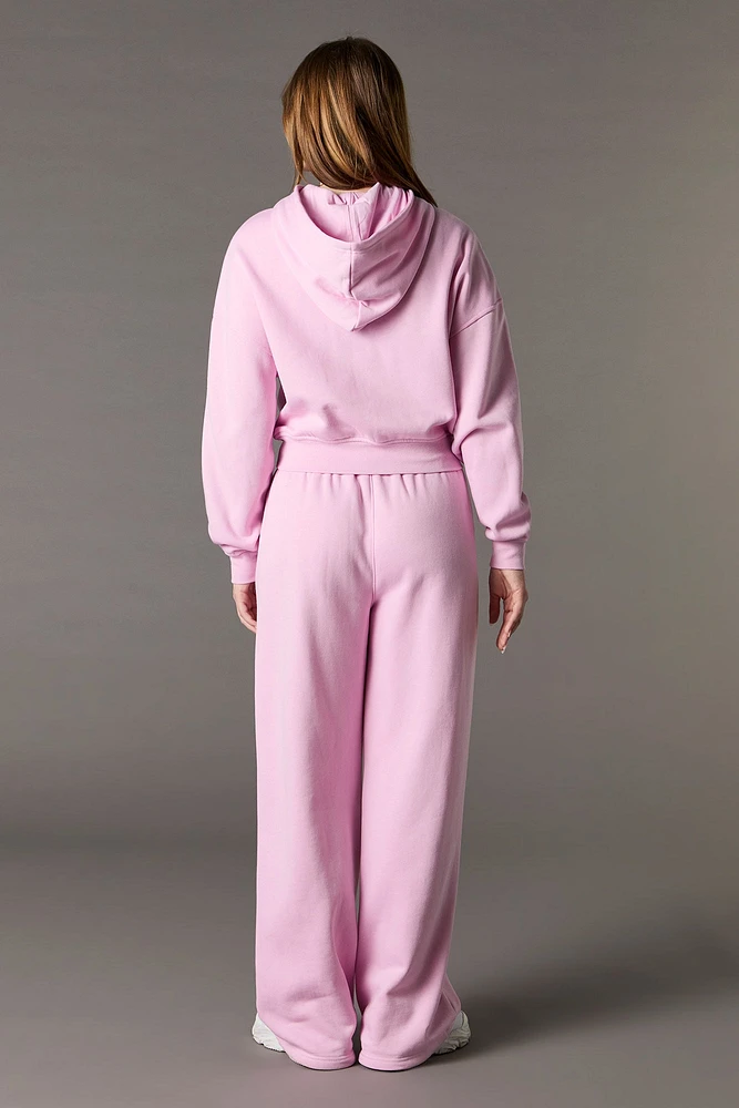 Pantalon en molleton à jambe large et imprimé Playboy