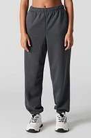 Solid Fleece Boyfriend Jogger