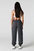 Solid Fleece Boyfriend Jogger