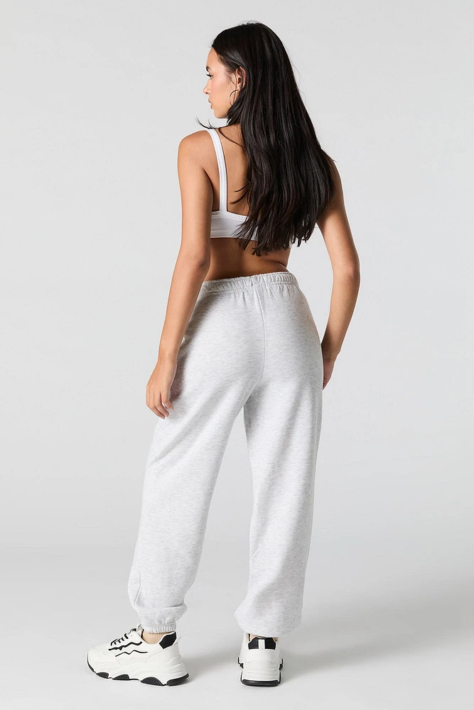 Solid Fleece Boyfriend Jogger