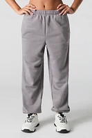 Solid Fleece Boyfriend Jogger