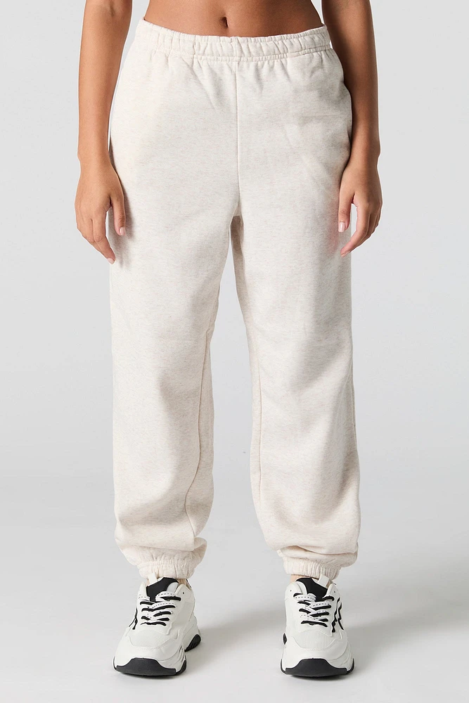 Solid Fleece Boyfriend Jogger