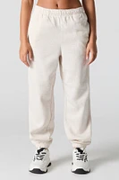 Solid Fleece Boyfriend Jogger