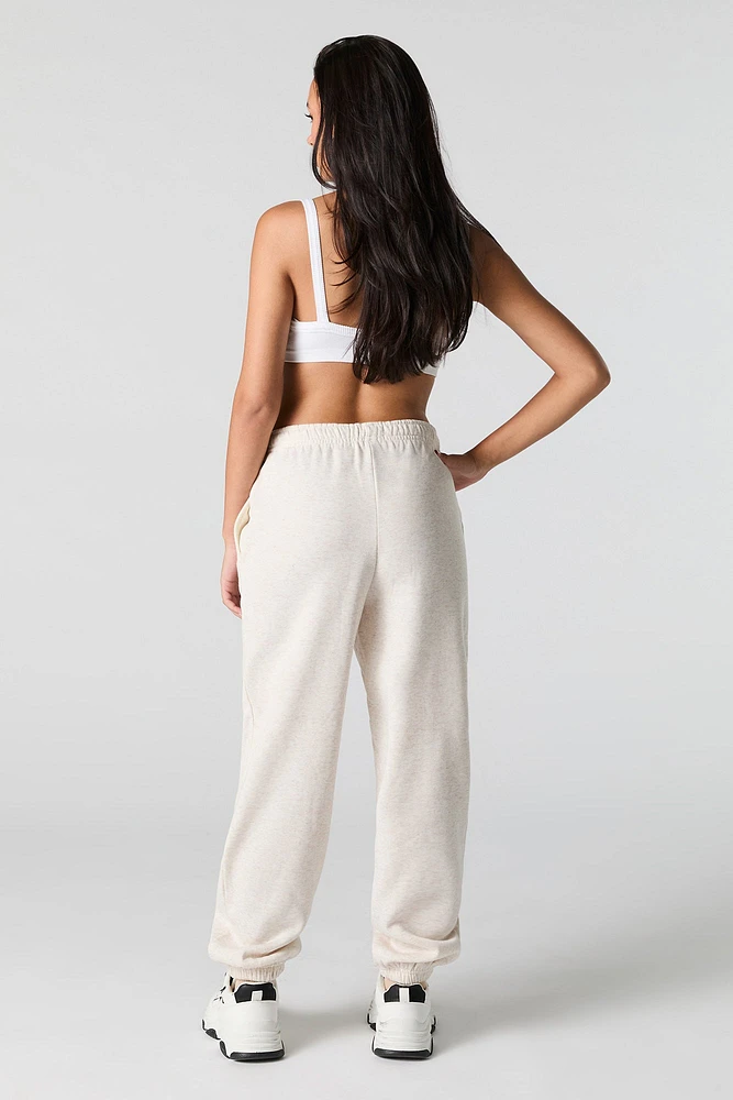 Solid Fleece Boyfriend Jogger