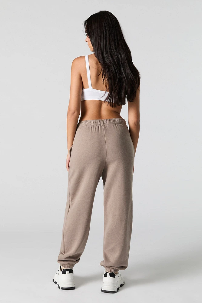Solid Fleece Boyfriend Jogger