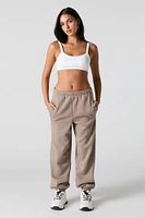Solid Fleece Boyfriend Jogger