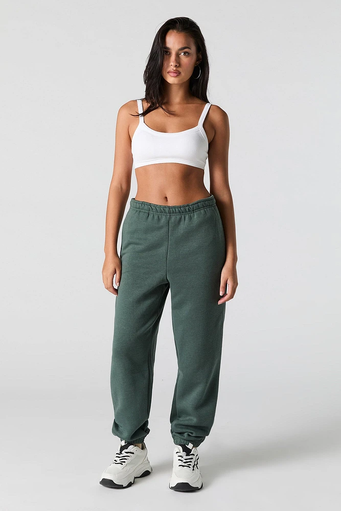 Solid Fleece Boyfriend Jogger