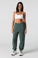 Solid Fleece Boyfriend Jogger