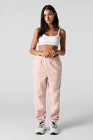 Solid Fleece Boyfriend Jogger