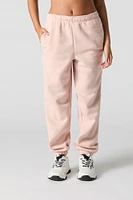 Solid Fleece Boyfriend Jogger