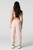 Solid Fleece Boyfriend Jogger