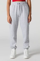 High Rise Solid Fleece Jogger