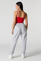High Rise Solid Fleece Jogger