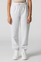 High Rise Solid Fleece Jogger