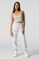 High Rise Solid Fleece Jogger